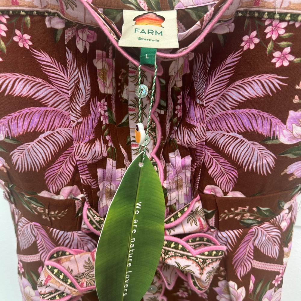 FARM Rio Tropical Pink and Brown Romper - Picture 2 of 4